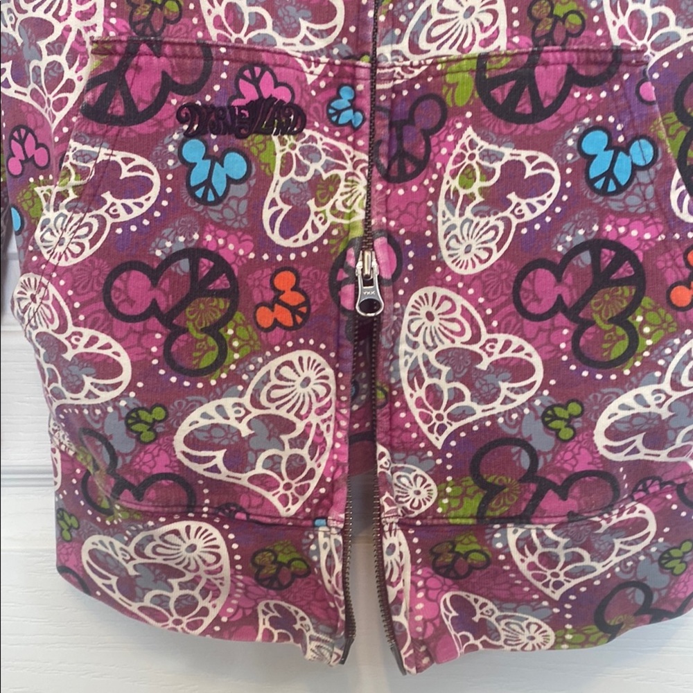 Disney Purple Hooded Sweatshirt with Vibrant Floral Design - Picture 5 of 9